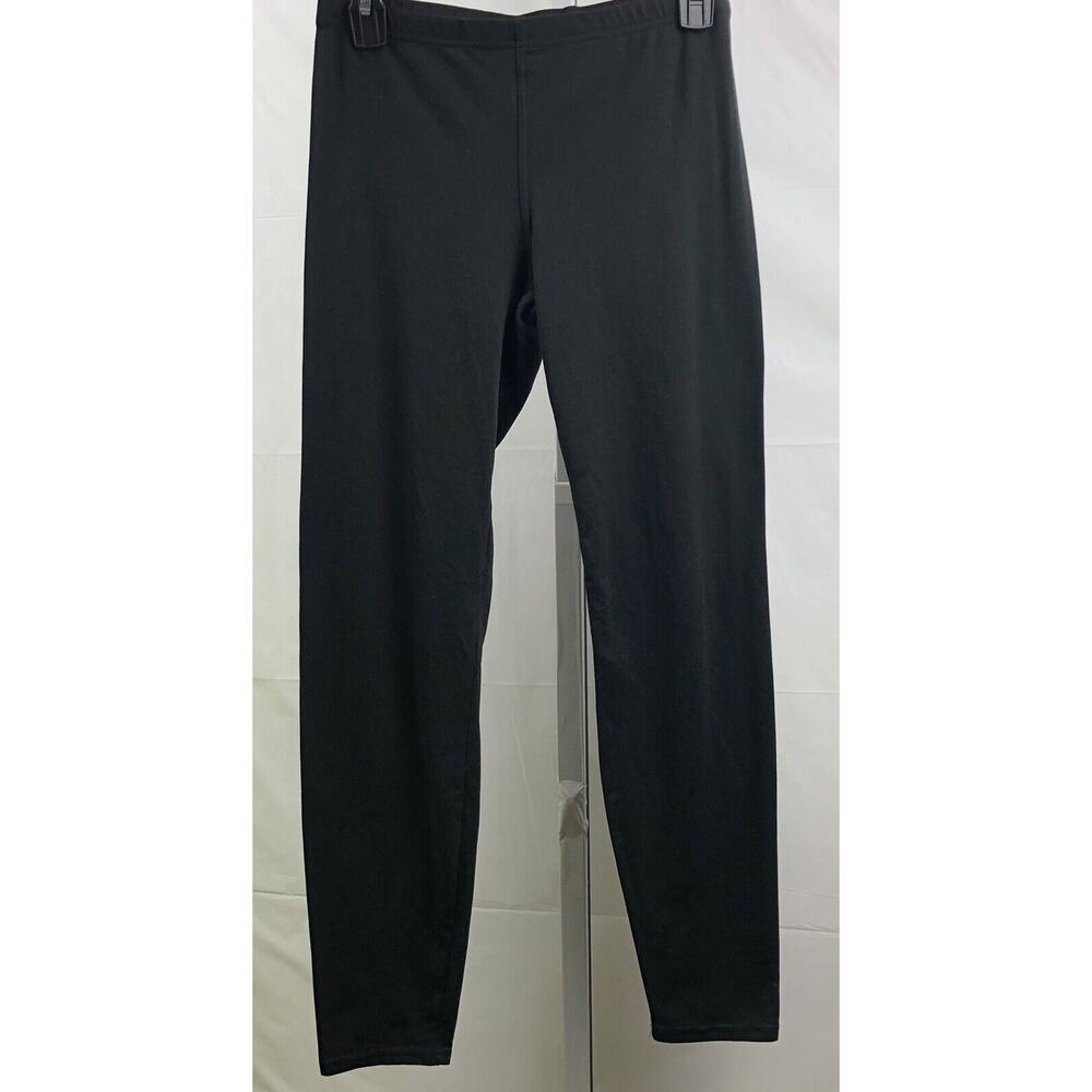Knit Pants Women M Black Tapered Leg Stretch Elastic Waist Leggings Activewear - Picture 8 of 11